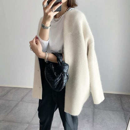 Behagelig Stilfuld Blød Knaplukket Cardigan