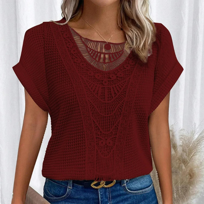 Stilfuld Top med Blonde Detalje