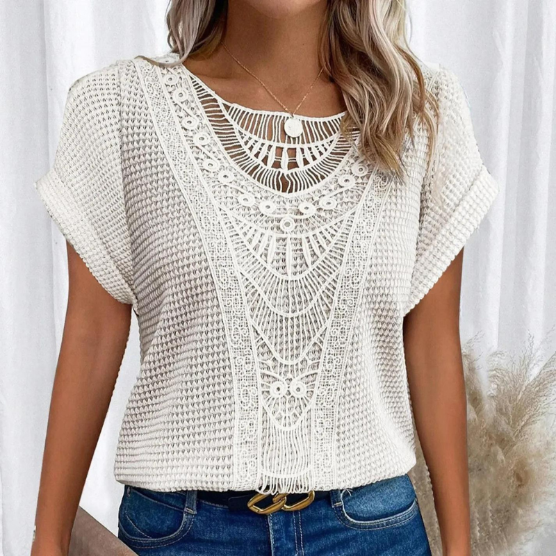 Stilfuld Top med Blonde Detalje