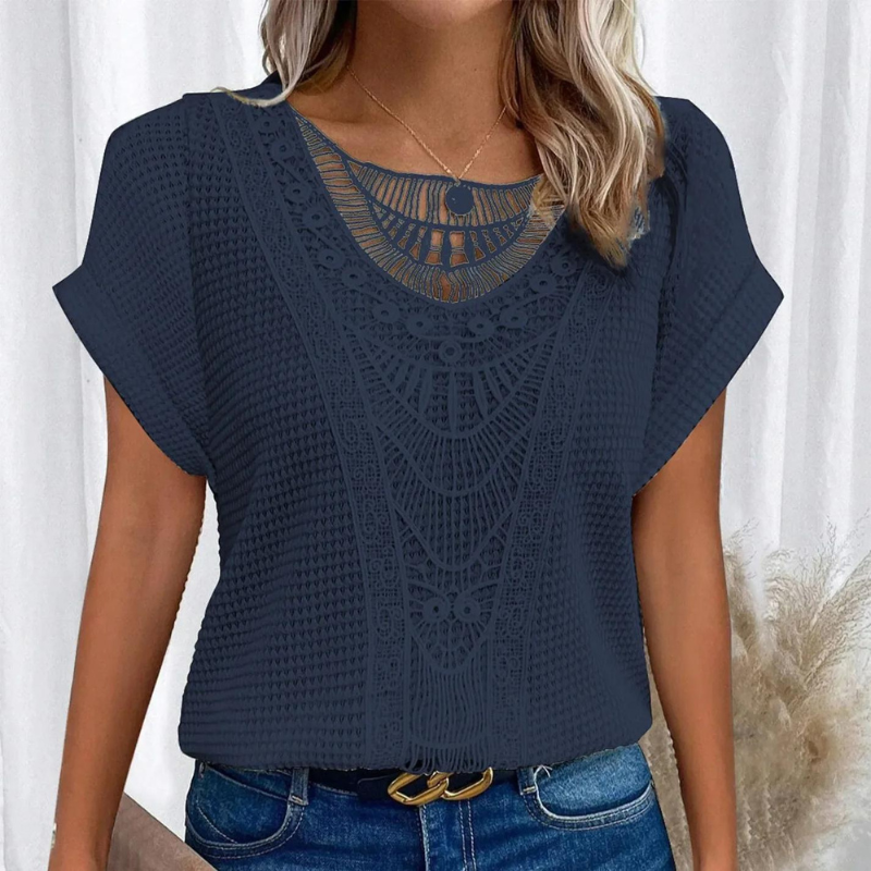 Stilfuld Top med Blonde Detalje