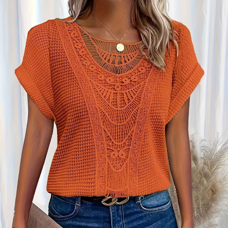 Stilfuld Top med Blonde Detalje