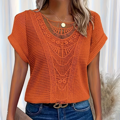 Stilfuld Top med Blonde Detalje