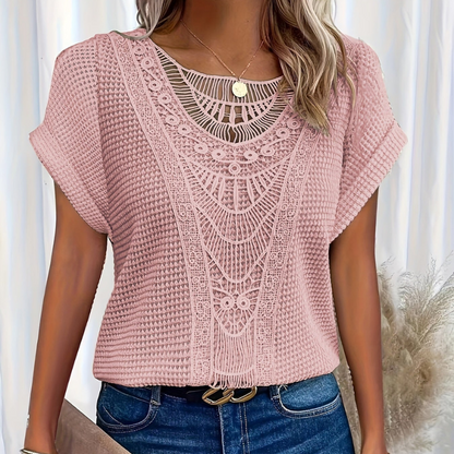 Stilfuld Top med Blonde Detalje