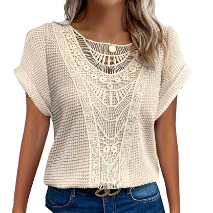 Stilfuld Top med Blonde Detalje