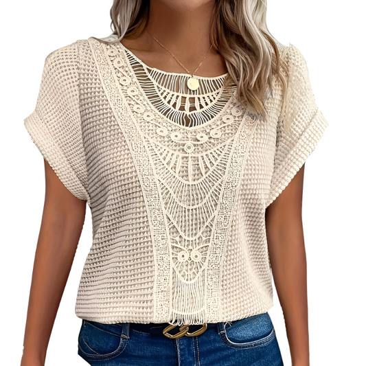 Stilfuld Top med Blonde Detalje