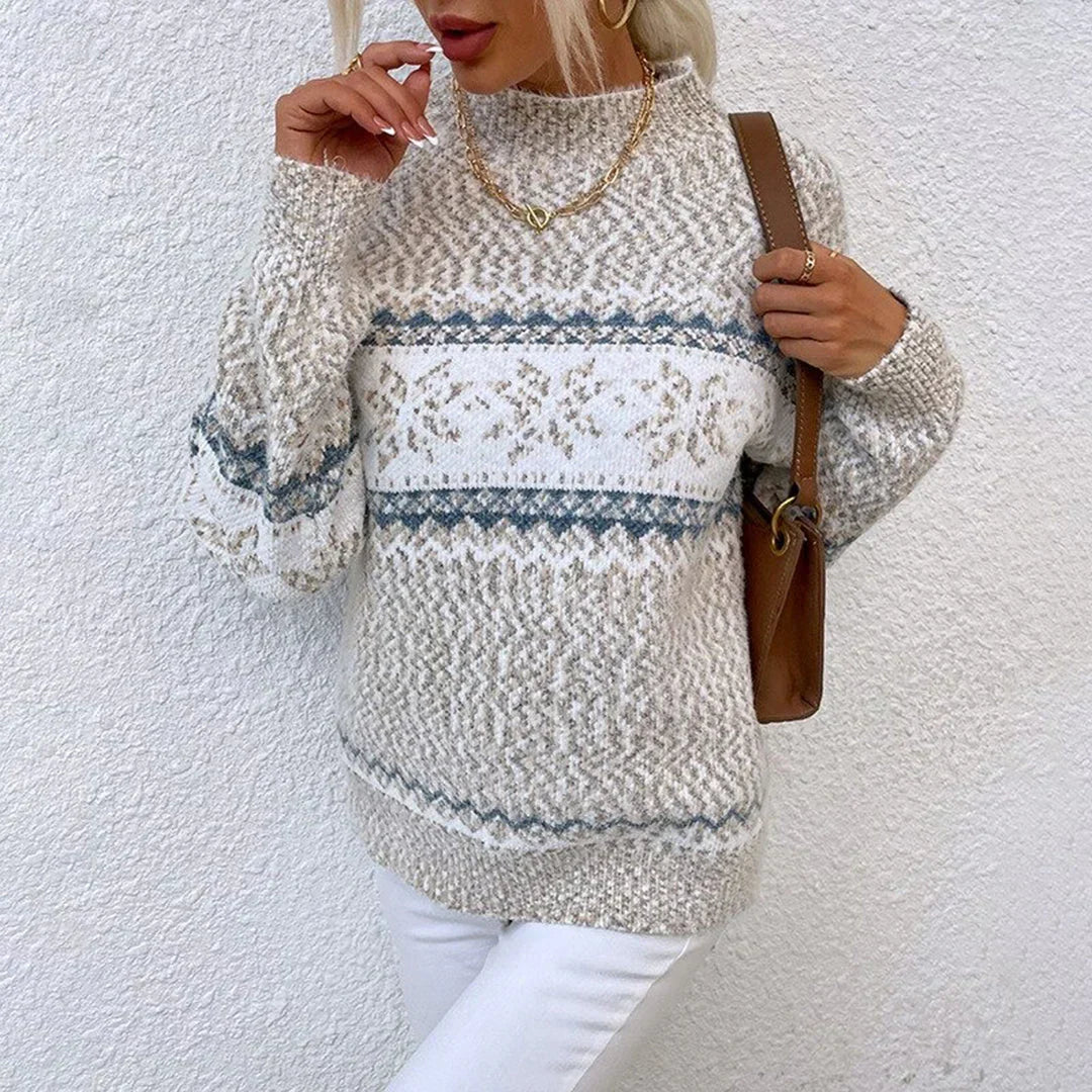 Eve | Julesweater i strik med julemotiv og løs pasform