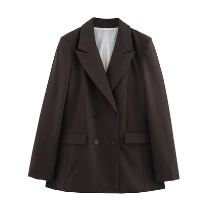Elegant Formelt Sæt med Skræddersyet Lang Blazer til Dame