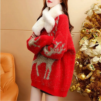 Glitter | Julesweater i varm strik med løs pasform