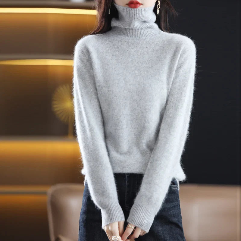 Moderne Elegant Stilfuld Rullekrave Sweater