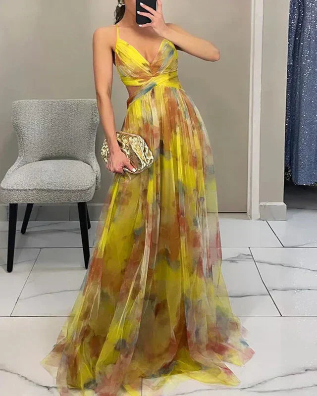 Dame Forårs Elegant Blomstret Sommer Maxi Kjole