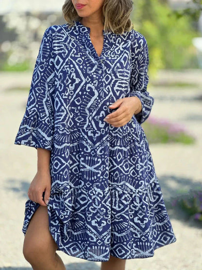 Stilfuld Boho Print Tunika Sommer Kjole