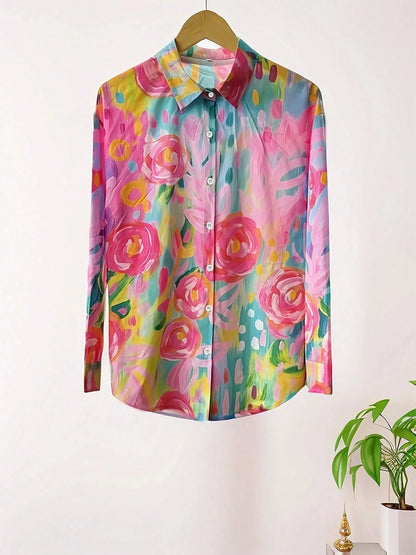 Ragnhild | Farverig bluse med legende og frisk print