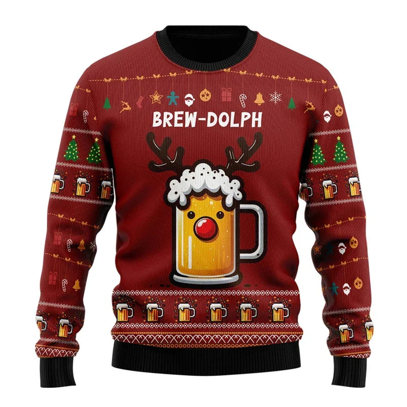 Balthasar | Julesweater med sjovt ølmotiv i behagelig strik
