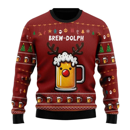 Balthasar | Julesweater med sjovt ølmotiv i behagelig strik
