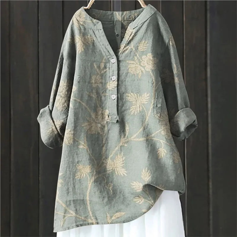 Elegant Stilfuld Casual Blomstret Skjorte
