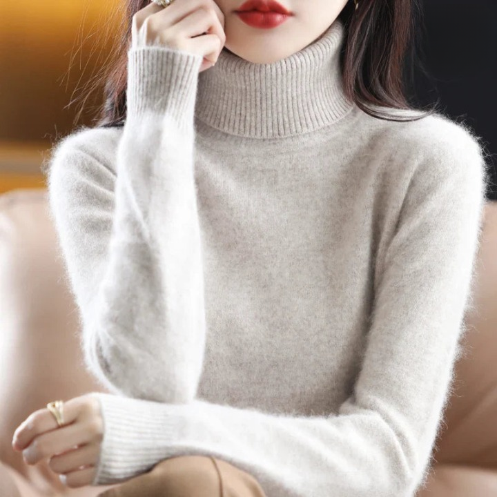 Moderne Elegant Stilfuld Rullekrave Sweater