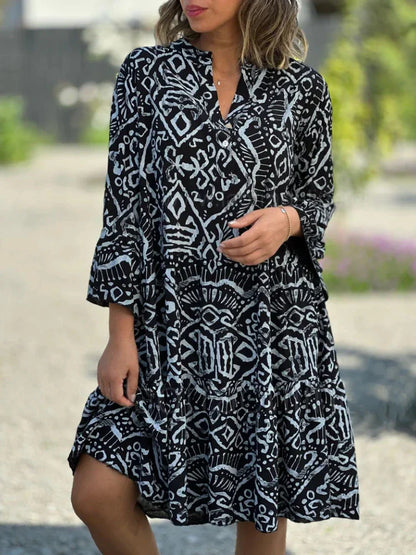 Stilfuld Boho Print Tunika Sommer Kjole
