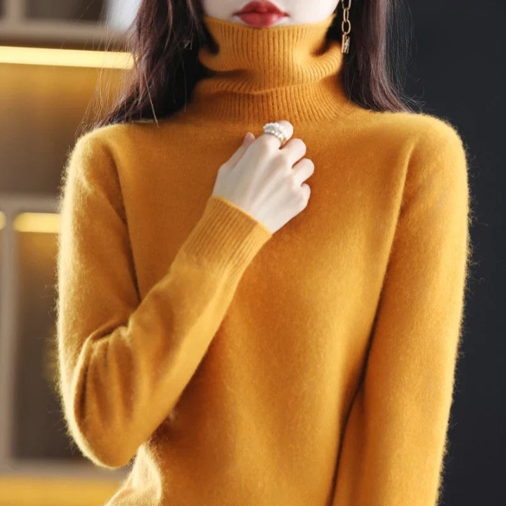 Moderne Elegant Stilfuld Rullekrave Sweater