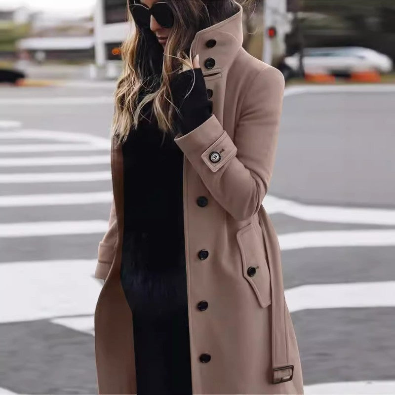 Emilia – Trenchcoat med lange ærmer knapper og lommer