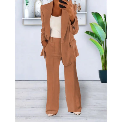Elegant Formelt Sæt med Skræddersyet Lang Blazer til Dame