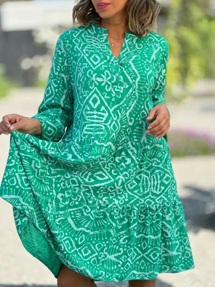 Stilfuld Boho Print Tunika Sommer Kjole