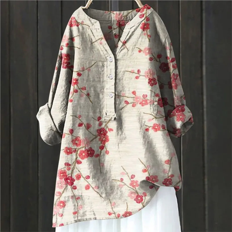 Elegant Stilfuld Casual Blomstret Skjorte