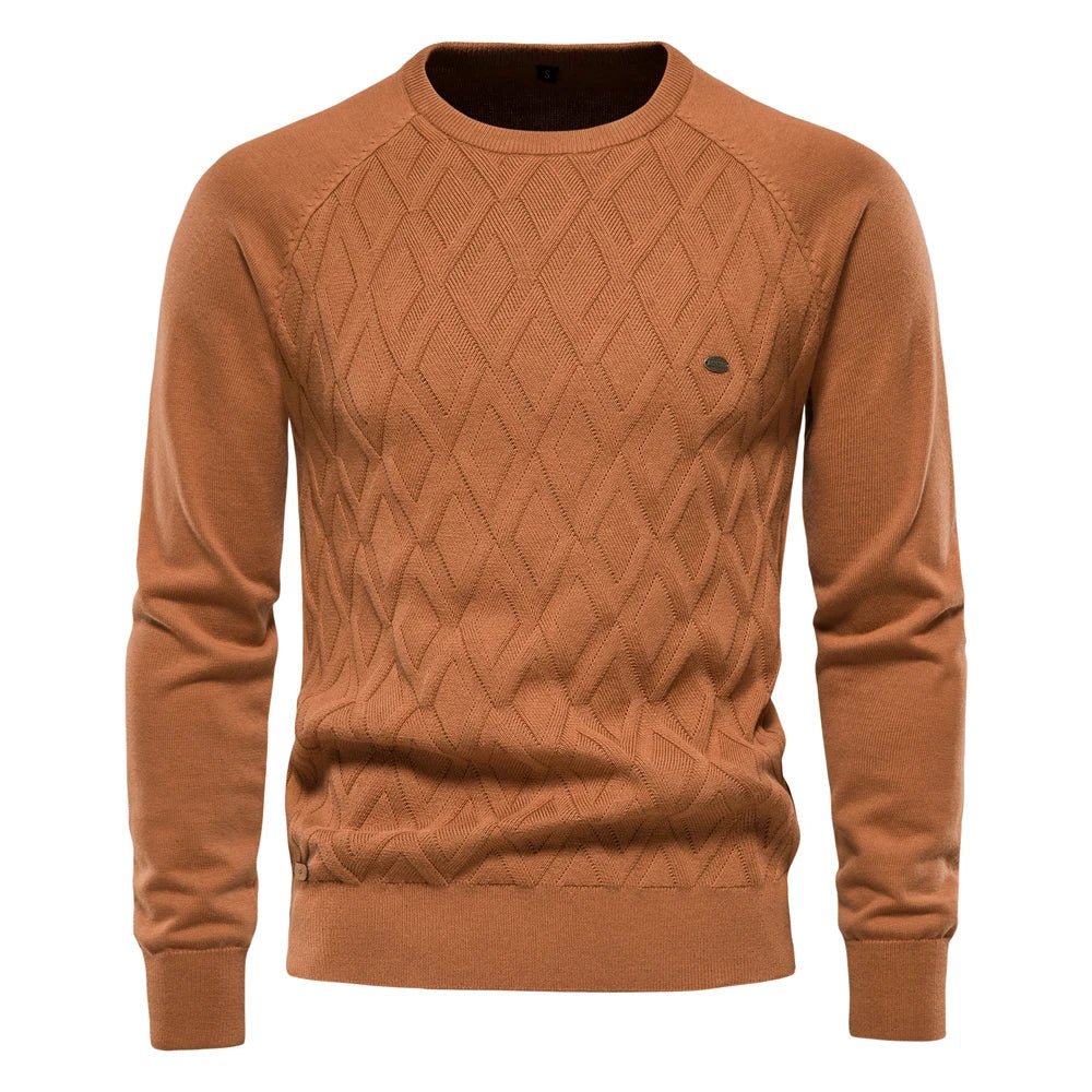 Elegant Stilfuld Herrepullover Med Rhombemønster