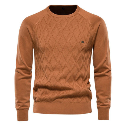 Elegant Stilfuld Herrepullover Med Rhombemønster