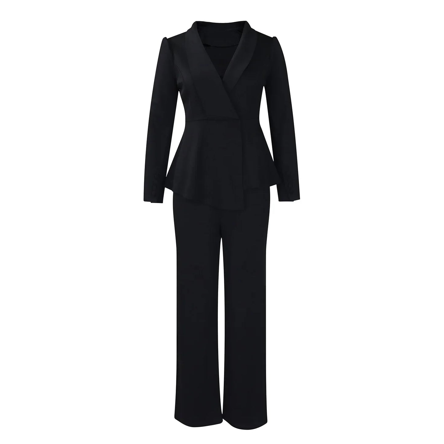 Elegant Formelt Sæt med Skræddersyet Lang Blazer til Dame