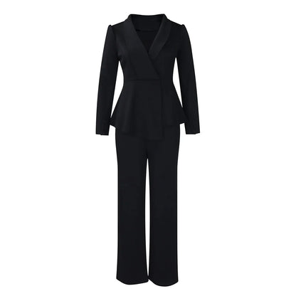 Elegant Formelt Sæt med Skræddersyet Lang Blazer til Dame