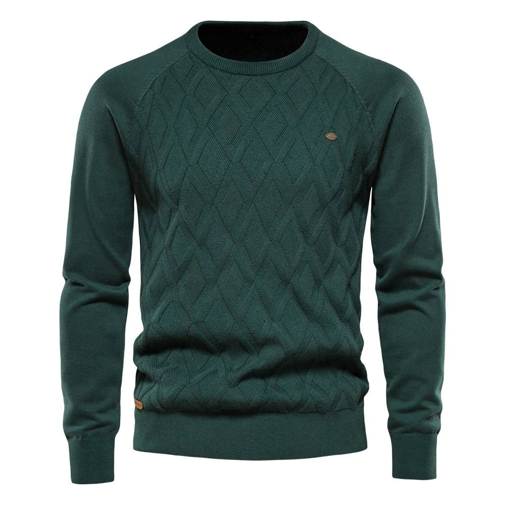 Elegant Stilfuld Herrepullover Med Rhombemønster