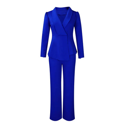 Elegant Formelt Sæt med Skræddersyet Lang Blazer til Dame