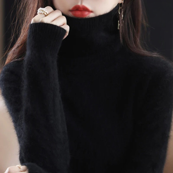 Moderne Elegant Stilfuld Rullekrave Sweater