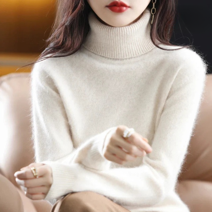 Moderne Elegant Stilfuld Rullekrave Sweater