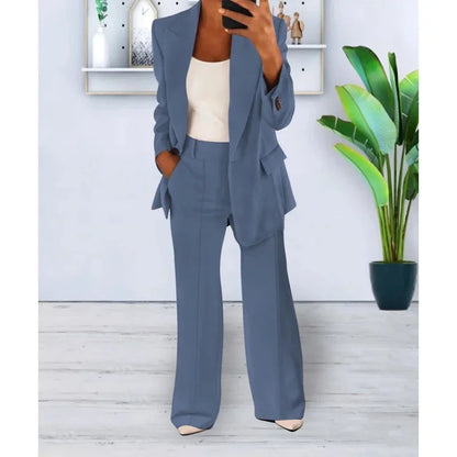 Elegant Formelt Sæt med Skræddersyet Lang Blazer til Dame