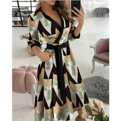 Dame Elegant Stilfuld Sommerfugleprint Omslagskjole