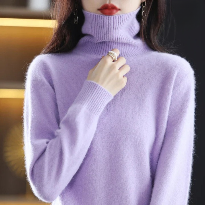 Moderne Elegant Stilfuld Rullekrave Sweater