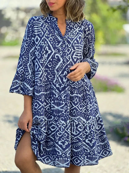 Stilfuld Boho Print Tunika Sommer Kjole