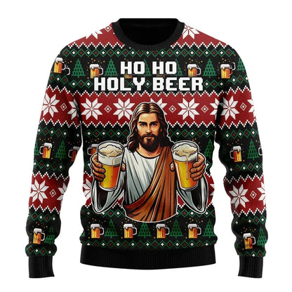 Balthasar | Julesweater med sjovt ølmotiv i behagelig strik
