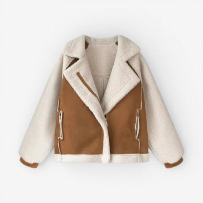 Dame Oversized Lang Jakke med Lynlås og Lomme Detaljer