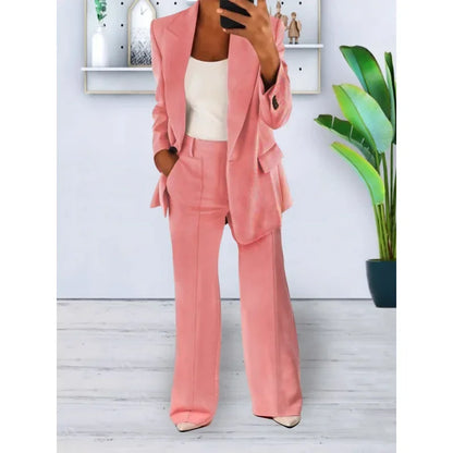 Elegant Formelt Sæt med Skræddersyet Lang Blazer til Dame
