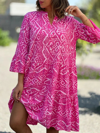 Stilfuld Boho Print Tunika Sommer Kjole