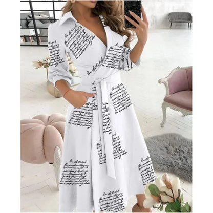 Dame Elegant Stilfuld Sommerfugleprint Omslagskjole