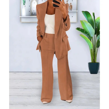 Elegant Formelt Sæt med Skræddersyet Lang Blazer til Dame