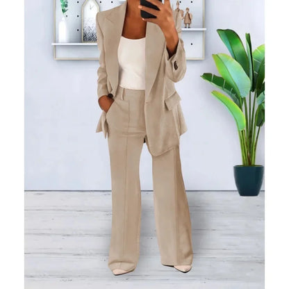 Elegant Formelt Sæt med Skræddersyet Lang Blazer til Dame