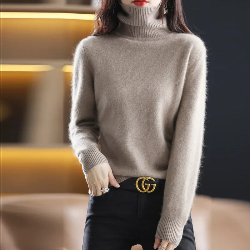 Moderne Elegant Stilfuld Rullekrave Sweater