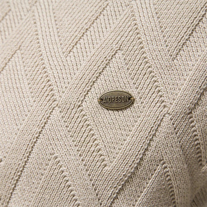 Elegant Stilfuld Herrepullover Med Rhombemønster