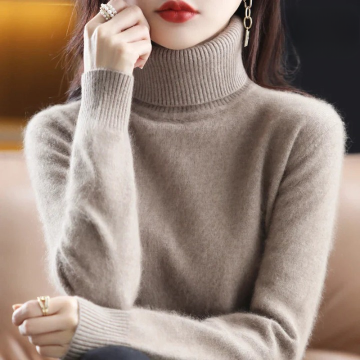 Moderne Elegant Stilfuld Rullekrave Sweater