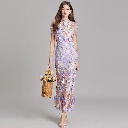 Moderne Dame Elegant Blomstret Sommerkjole