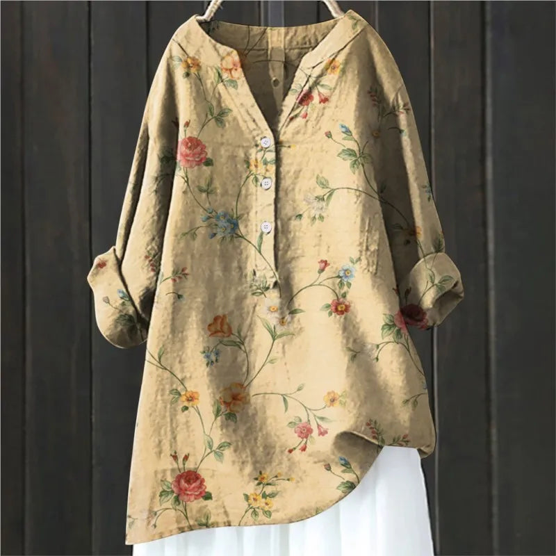 Elegant Stilfuld Casual Blomstret Skjorte